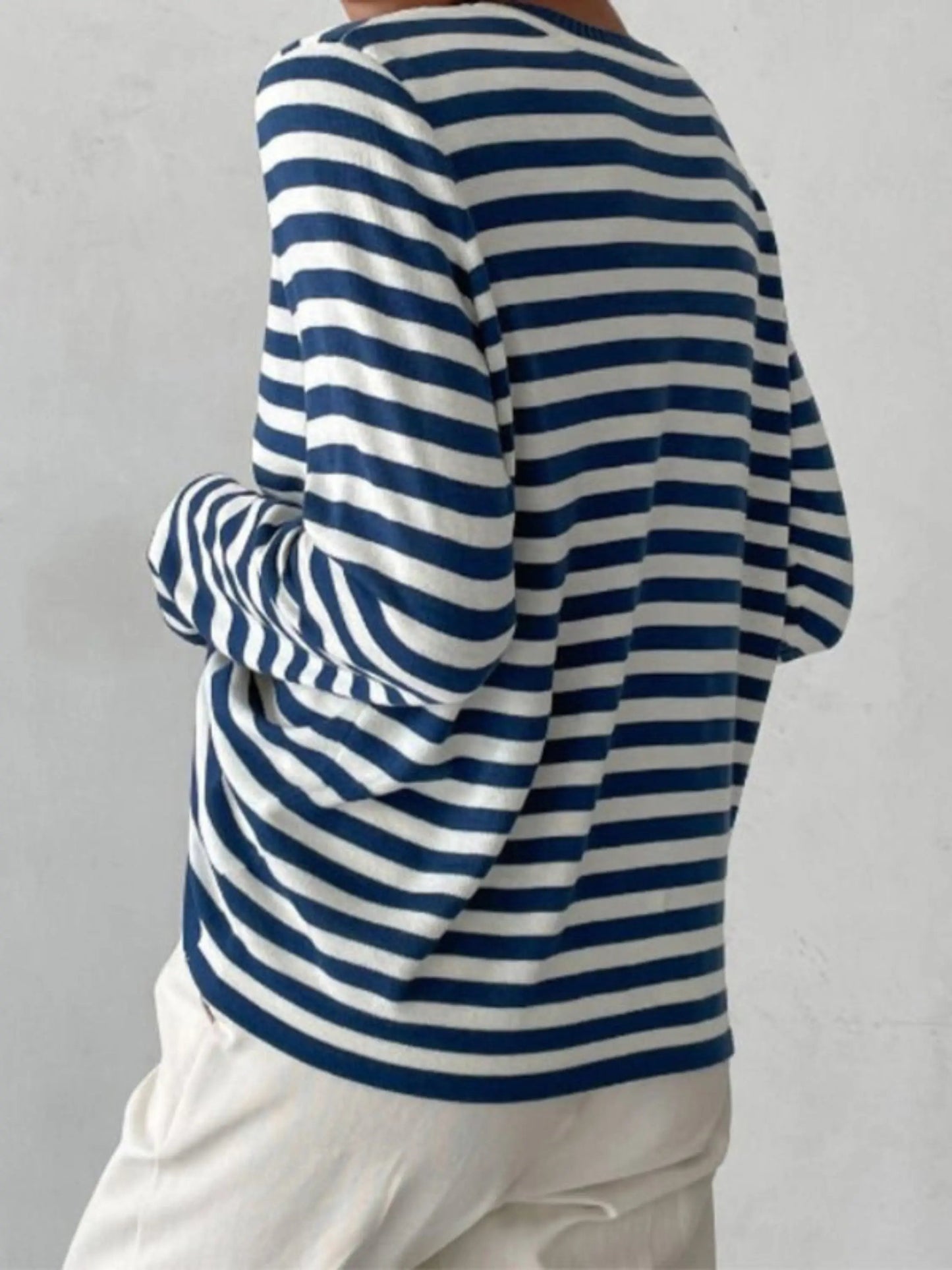 Gestreifter Strickpullover Frauen Pullover Warm