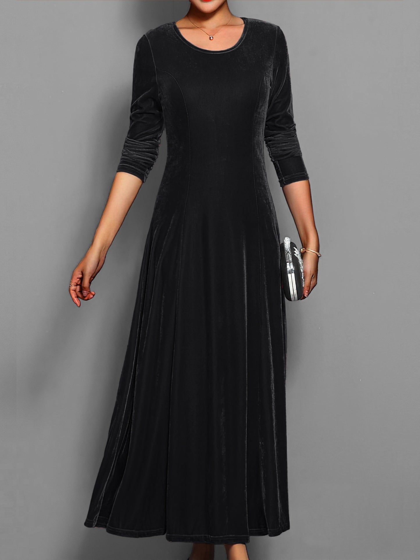 Damen Kleid Lang Slim Fit Abendkleid Elegант