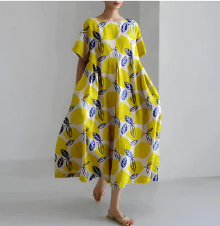 Baumwoll-Look Kleid mit 3D-Druck von BerlinGlamour