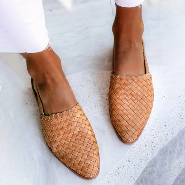 Braune Geflochtene Espadrille Schuhe Sommer Mode