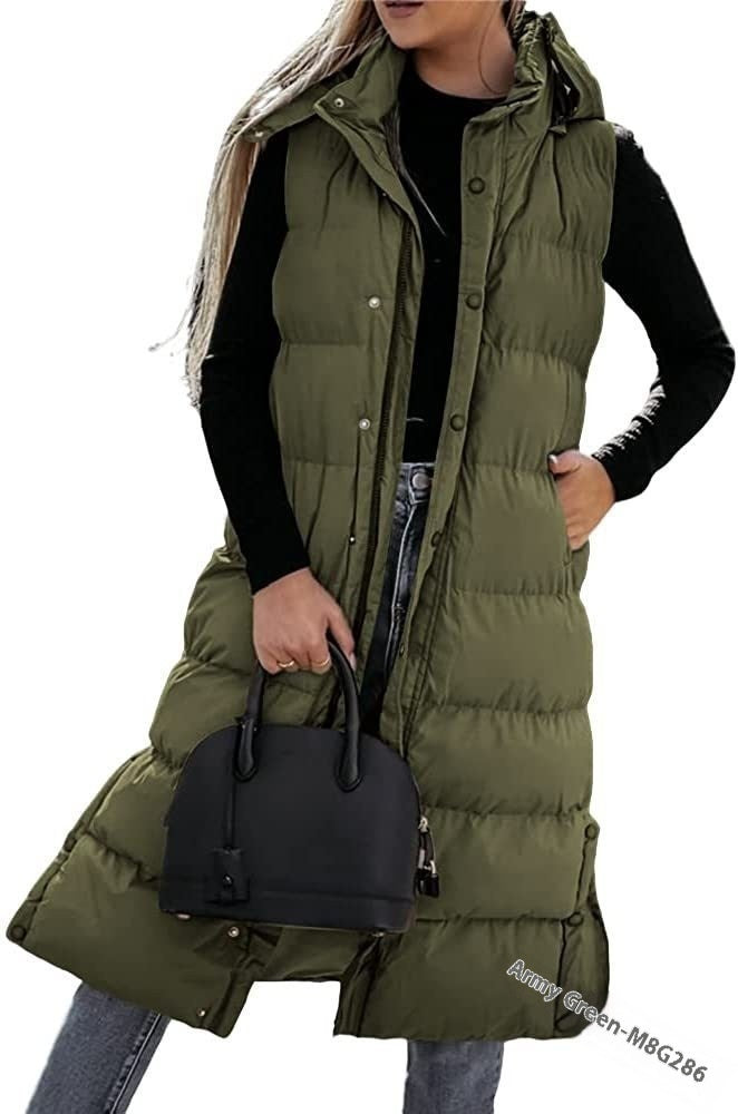 Lässige Steppjacke Ärmellos mit Kapuze und Reißverschluss - BerlinGlamour