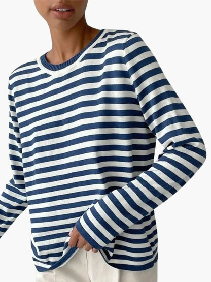 Gestreifter Strickpullover Frauen Pullover Warm