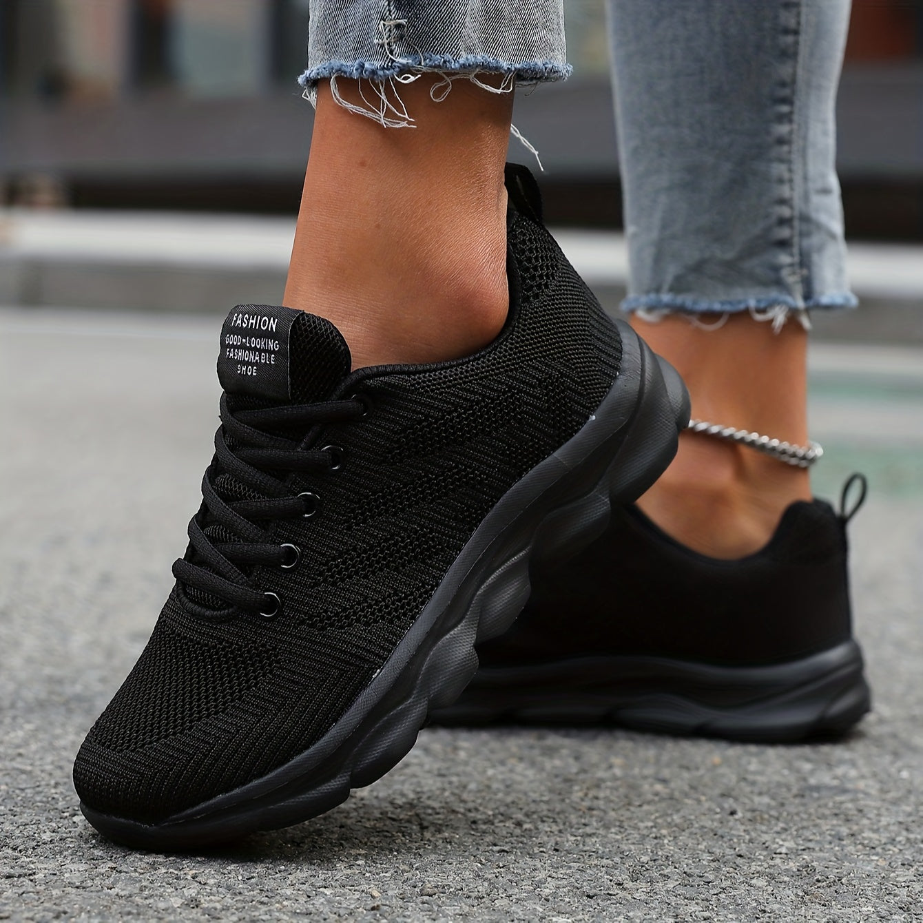 Damensneaker Atmungsaktiv Gestrickt Bequem