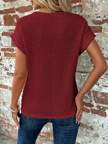 Geknotetes Damen Oberteil Gestrickt V-Ausschnitt