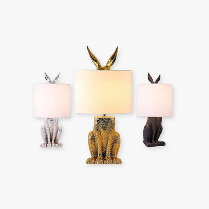 Kaninchen Tischlampe Gold Dekorativ mit Schirm