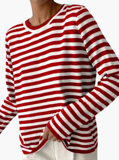 Gestreifter Strickpullover Frauen Pullover Warm