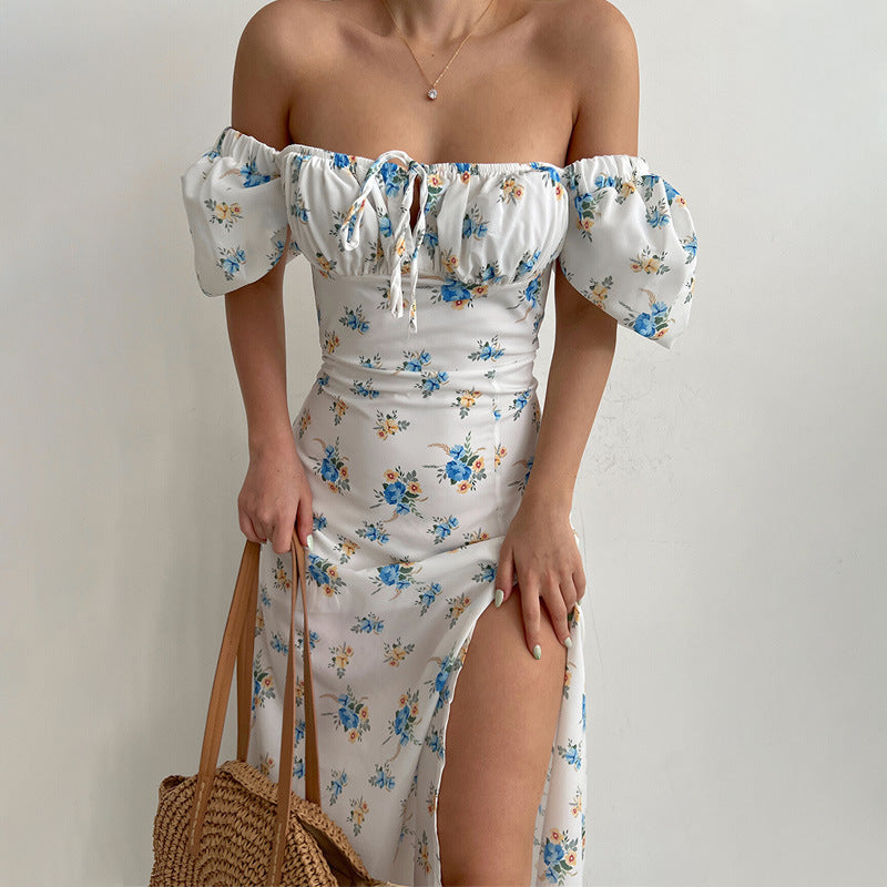 BerlinGlamour bedrucktes Kleid mit offener Schulter