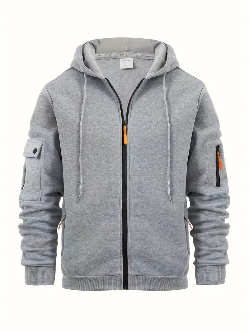Herren Hoodie Modern mit Taschen und Vollreißverschluss - BerlinGlamour