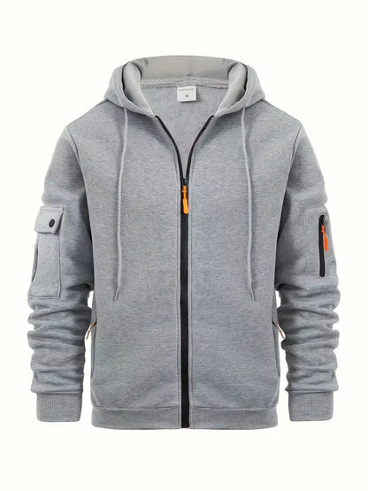 Herren Hoodie Modern mit Taschen und Vollreißverschluss