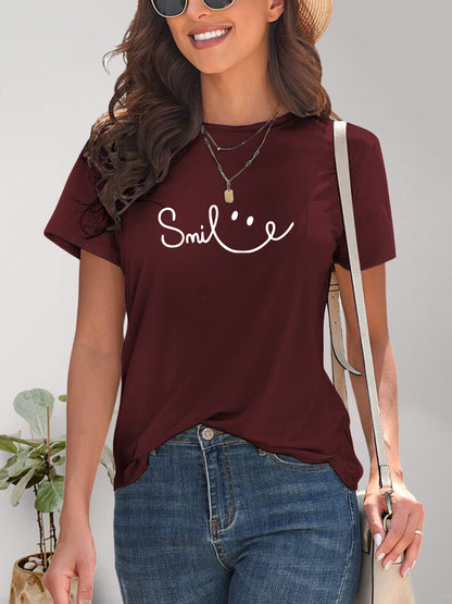 Kurzarm T-Shirt Frauen Rundhals Modern