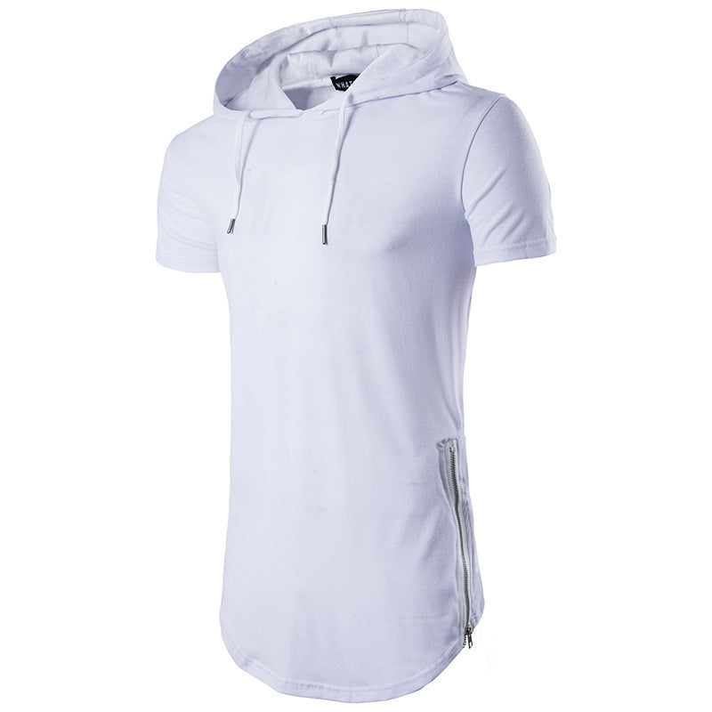 Herren Kapuzen-T-Shirt Sportlich Modern mit Reißverschlusstaschen