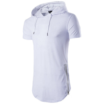 Herren Kapuzen-T-Shirt Sportlich Modern mit Reißverschlusstaschen