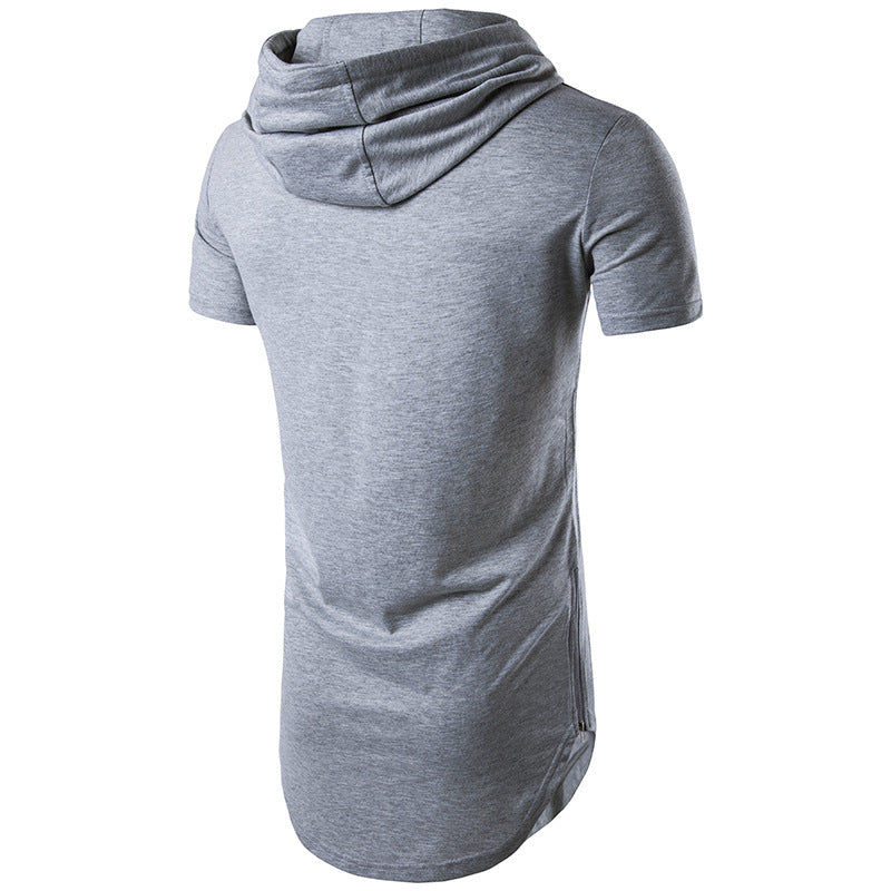 Herren Kapuzen-T-Shirt Sportlich Modern mit Reißverschlusstaschen