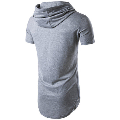 Herren Kapuzen-T-Shirt Sportlich Modern mit Reißverschlusstaschen
