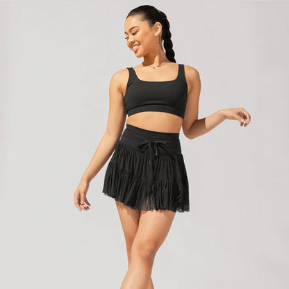 Kurzer Minirock Mit Sicherheitsshorts Hoch Taille