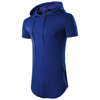Herren Kapuzen-T-Shirt Sportlich Modern mit Reißverschlusstaschen