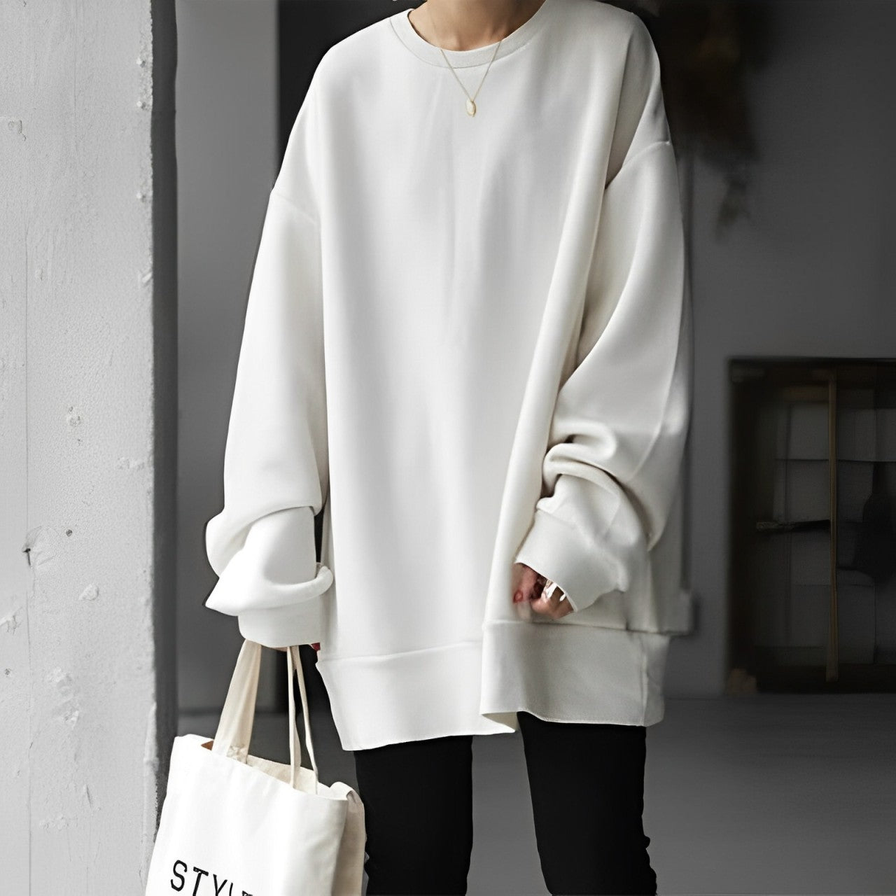 Großer Pullover Elinor mit Rundhals