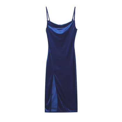 Victorias Elegantes Damenkleid mit Schlitz und Trägern