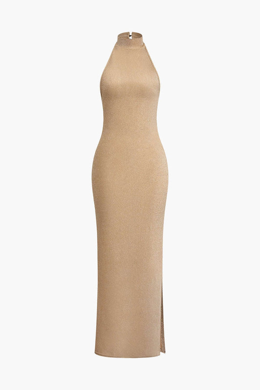 Glitzerndes Abendkleid Rückenfrei Neckholder Elegant - BerlinGlamour