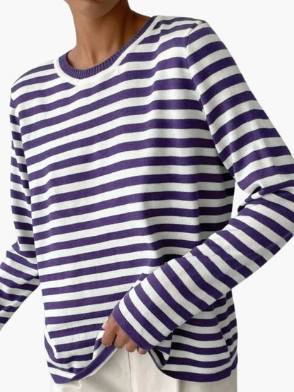 Gestreifter Strickpullover Frauen Pullover Warm