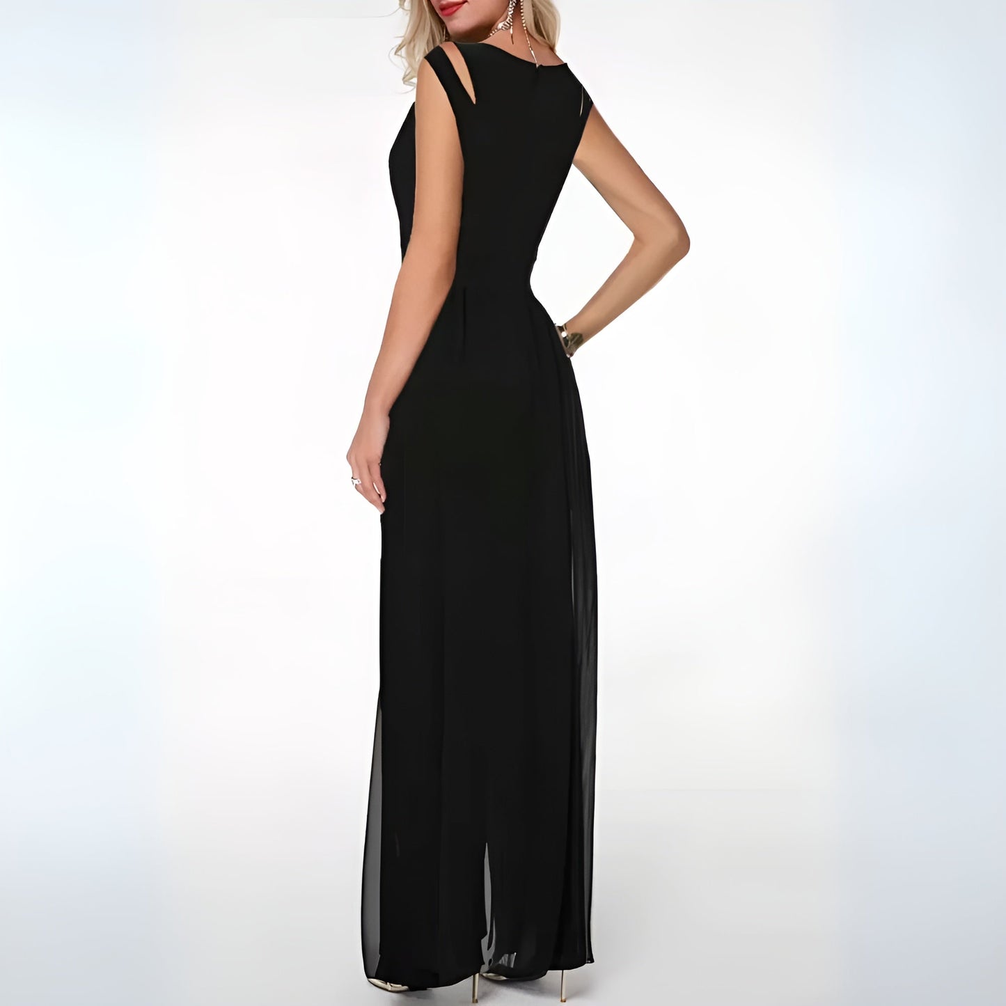 Elegante Chiffon Jumpsuit Ohne Ärmel Abendkleid - BerlinGlamour