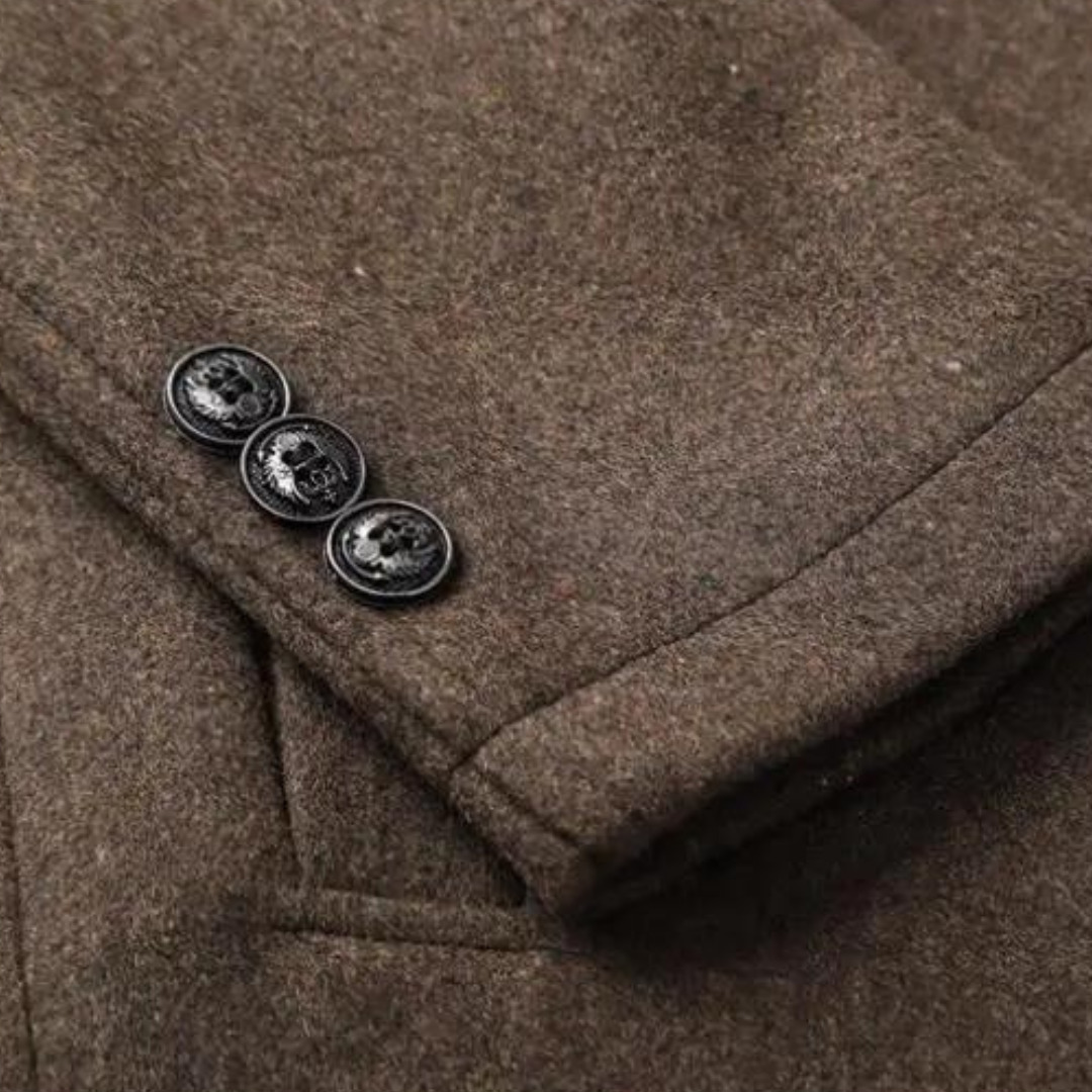 Herren Winterjacke Warm Kurzmantel Stehkragen Wollmix