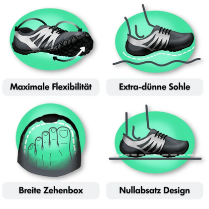 Bequeme Barfußschuhe für Frauen Natürlich Lederschuhe