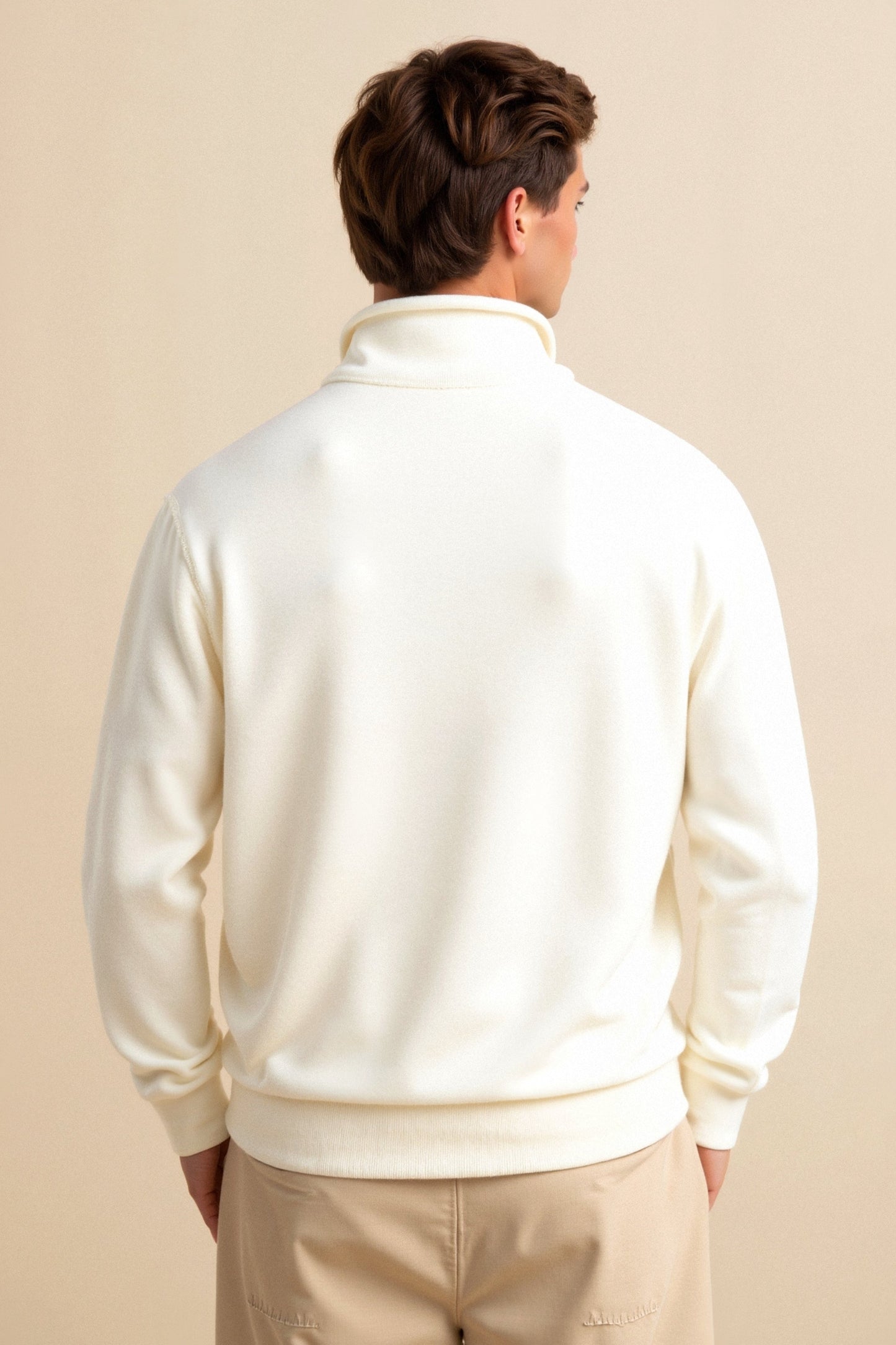 Wärmer Fleece Pullover Reißverschluss Modern