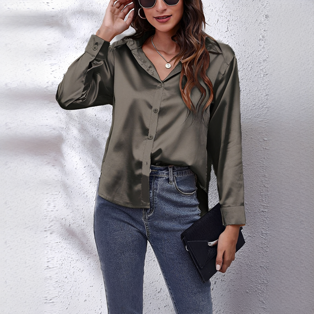 Damenbluse Elegant Modern mit V-Ausschnitt