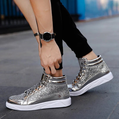 Herren Basket Schuhe Glänzend Metallic Effekt