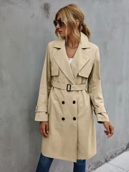Damen Trenchcoat Doppelreihig Klassisch Modern