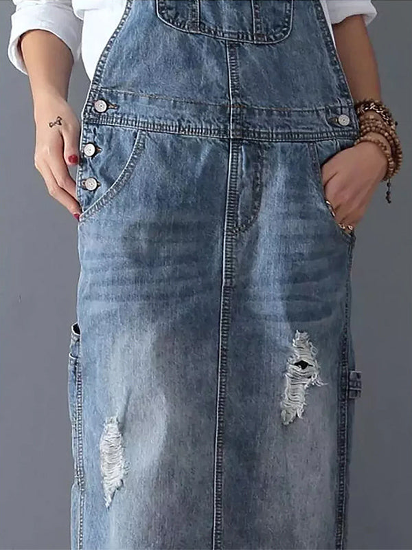 Modernes Denim-Latzkleid von BerlinGlamour