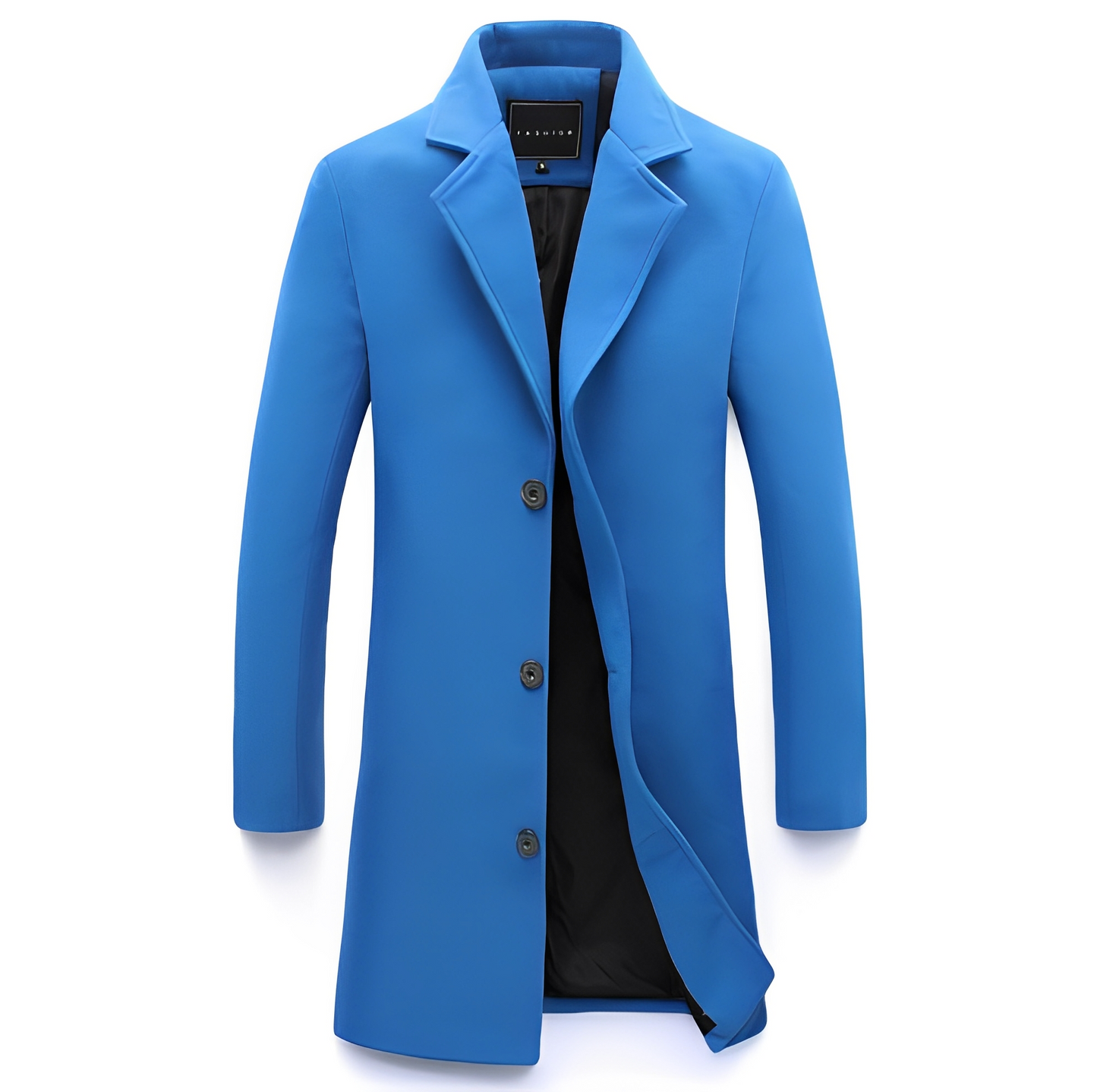 Eleganter Männer Wollmantel Formal Schwarz