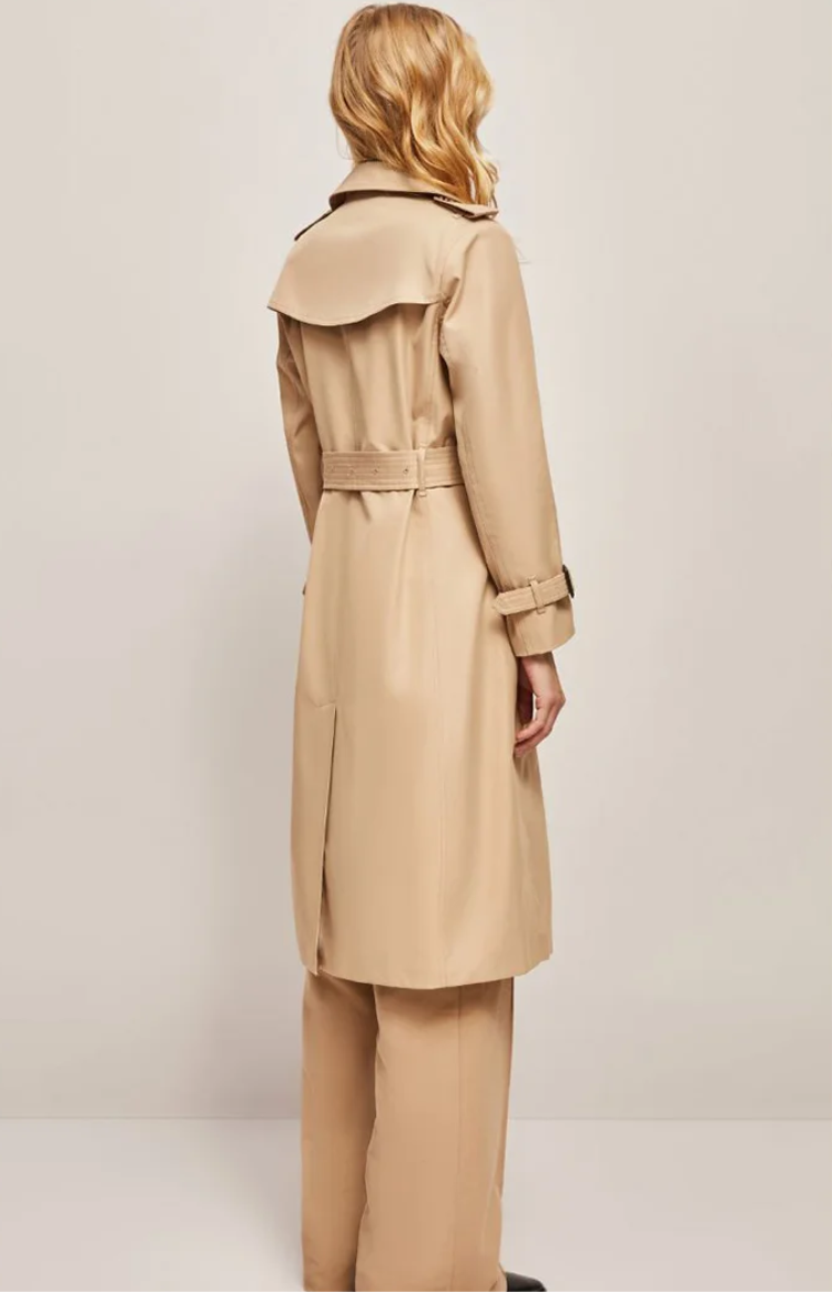 Frauen Mantel Lang Reverskragen Modern Stylisch