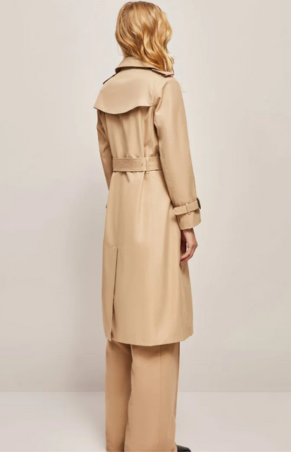 Frauen Mantel Lang Reverskragen Modern Stylisch