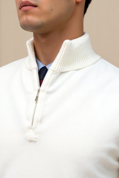 Klassisches Sweatshirt Reißverschluss Kragen Modern
