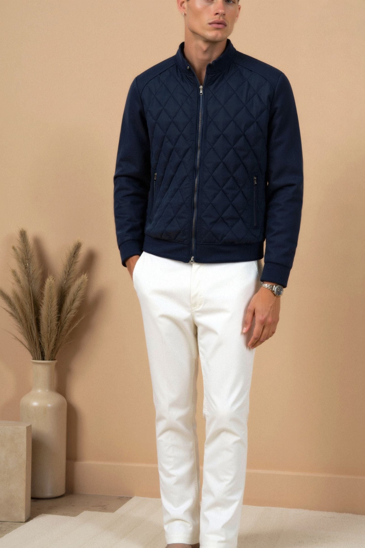 Herrenjacke Steppmuster Elegante Winterjacke Modern