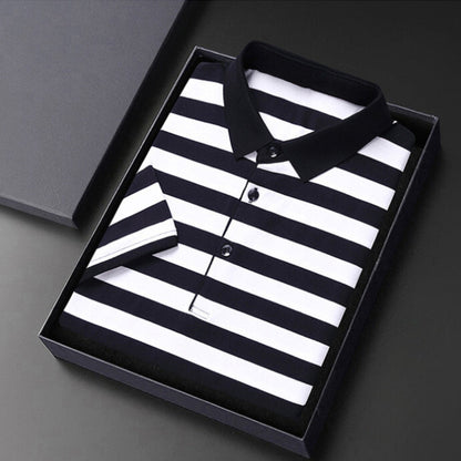 Männliches Polo Shirt Streifen Klassisch Slim Fit