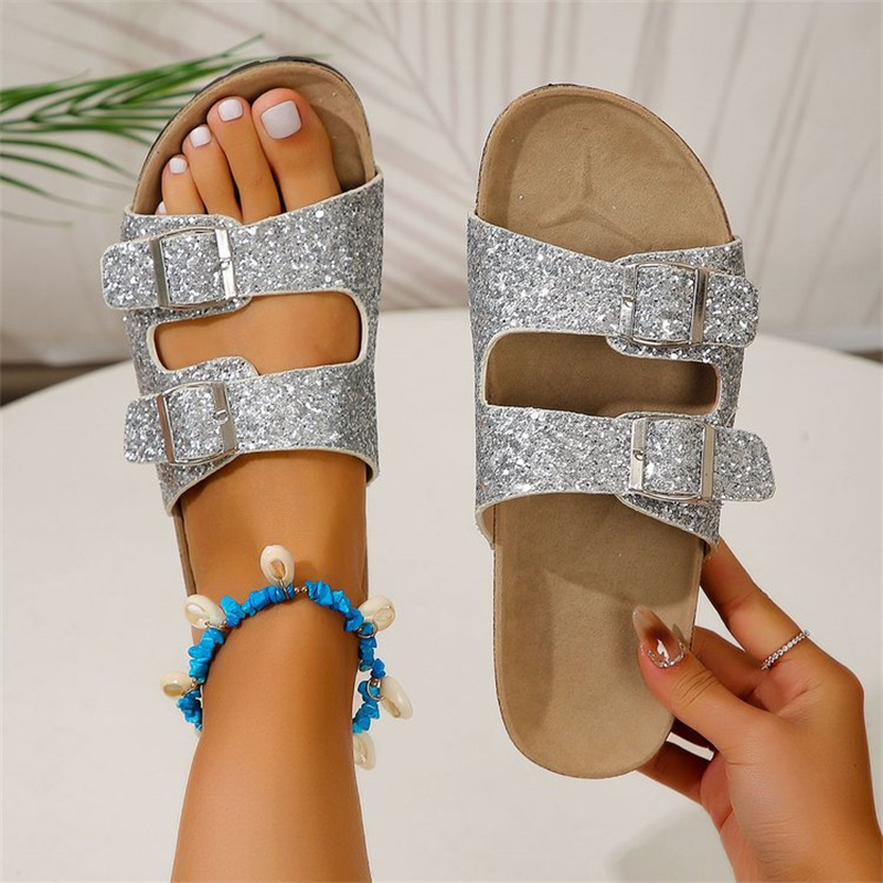 Glitzersandalen Damen High Heel Berlin Chic