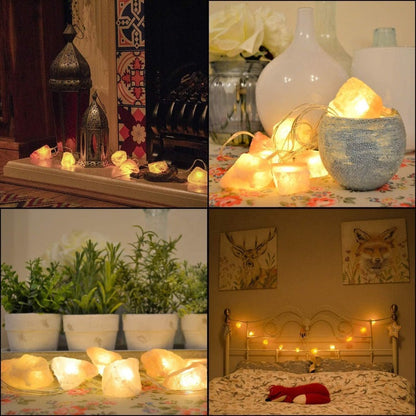 Himalaya Salz Lichterkette Warm Bernsteinlicht Dekoration