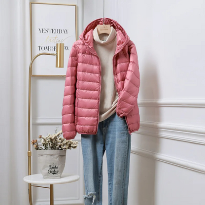 Damen Winterjacke Warm Kapuze Reißverschluss