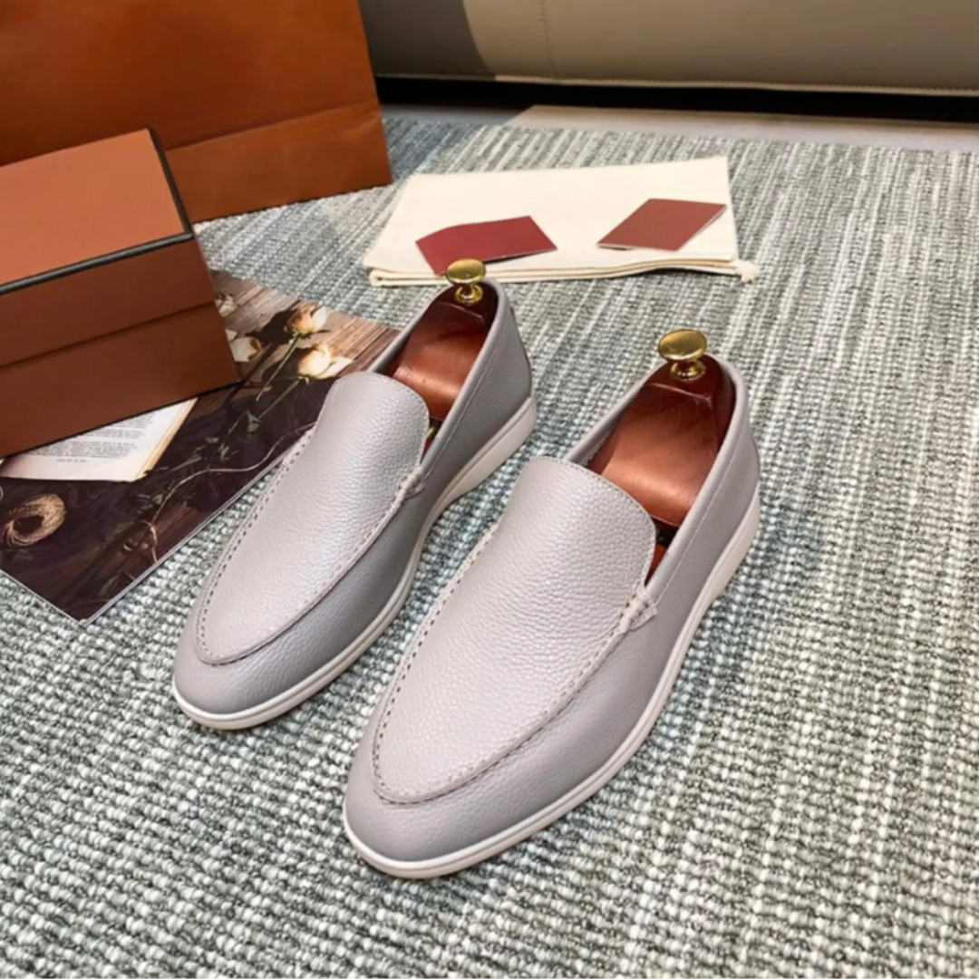 Herren Loafers Leder Schuhe Elegant Schwarz