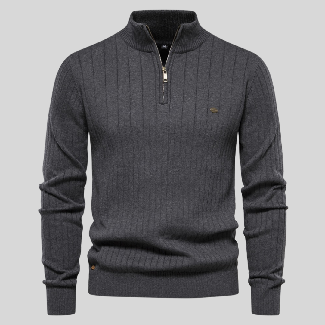 Herren Pullover Langarm Viertelzip Frühjahr Modern