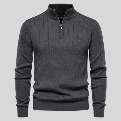 Herren Pullover Langarm Viertelzip Frühjahr Modern