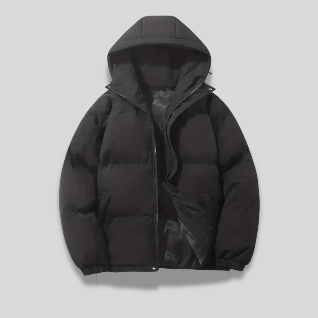 Bomberjacke Herren Leder Schwarz Modern