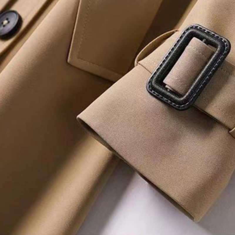 Damen Trenchcoat Klassisch mit Gürtel Winter