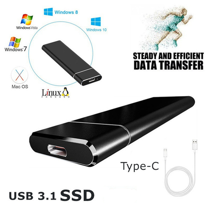 Schnelle Externe SSD Festplatte 1TB USB-C