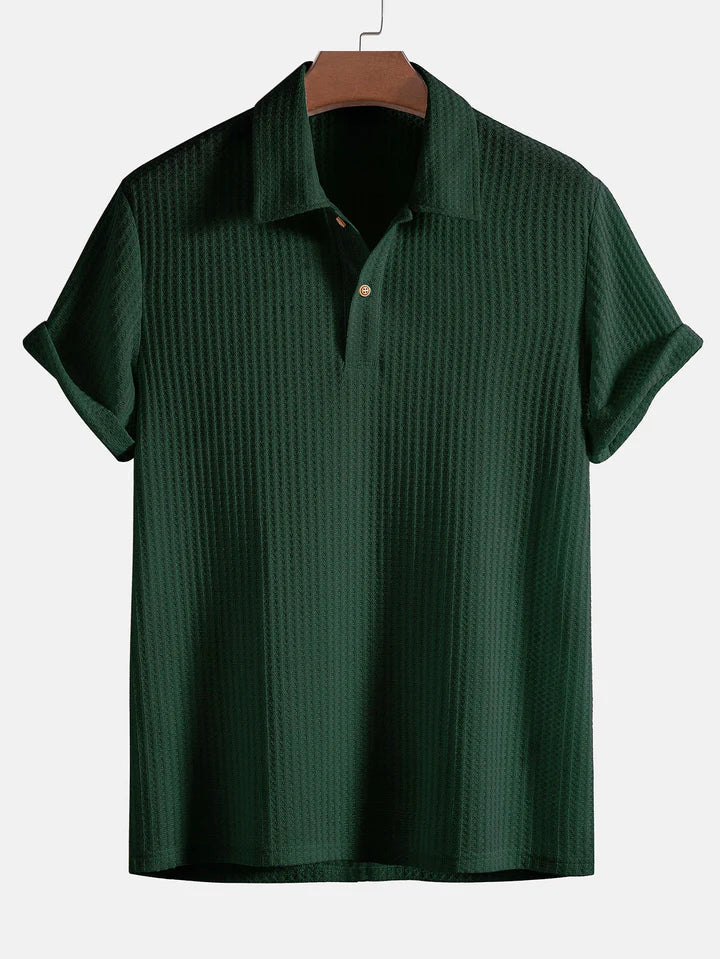 Chen Waffel-Poloshirt aus Strick