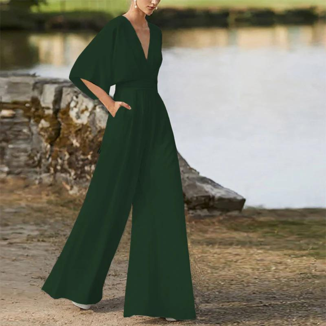 Eleganter Damen Jumpsuit mit Halben Ärmeln Modern