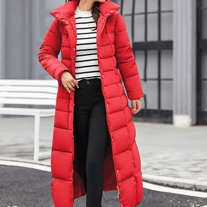 Damen Pufferjacke Elegante Umlegekragen Knopf